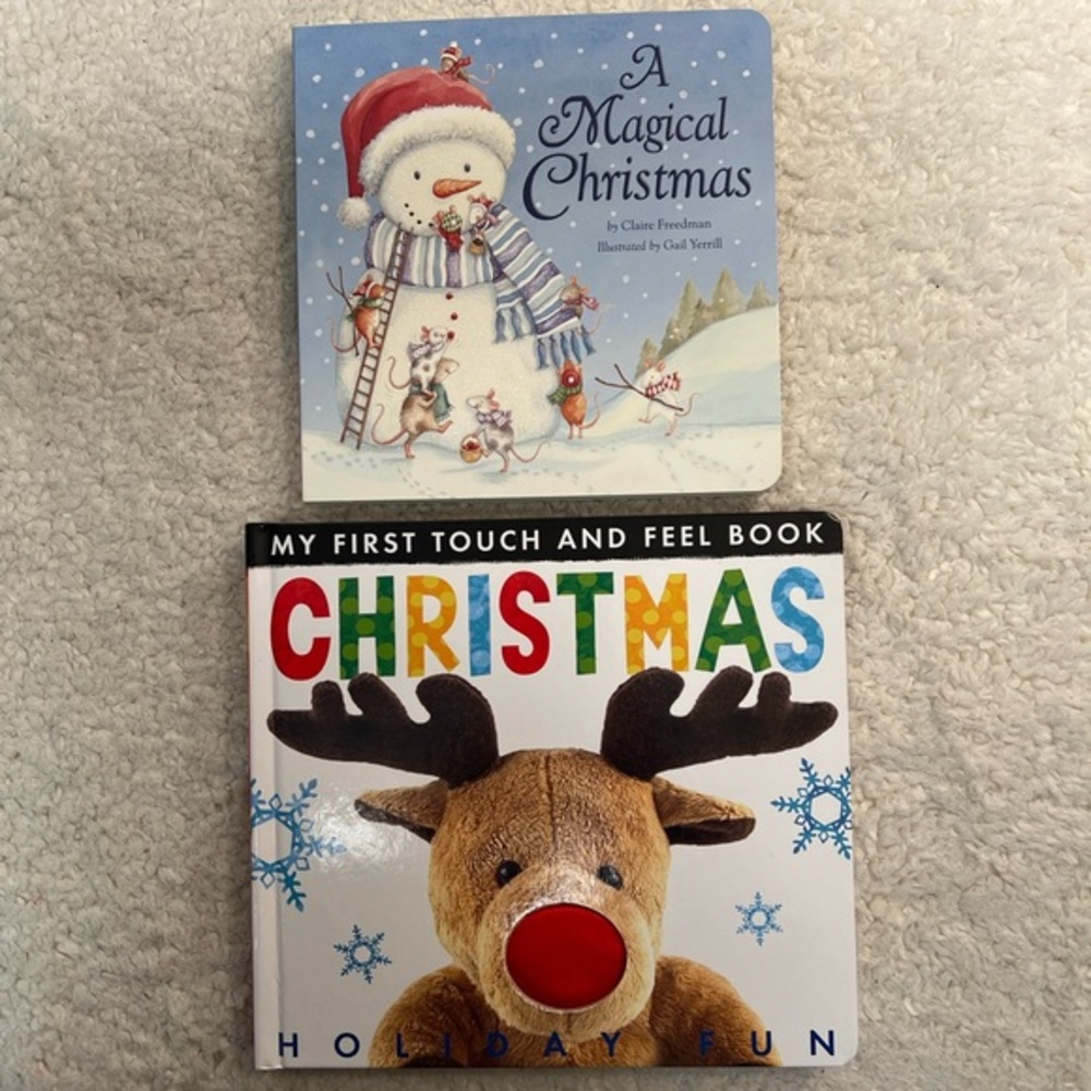 Tiger Tales "1st Touch/Feel Christmas" + Magical Christmas Board Book Set